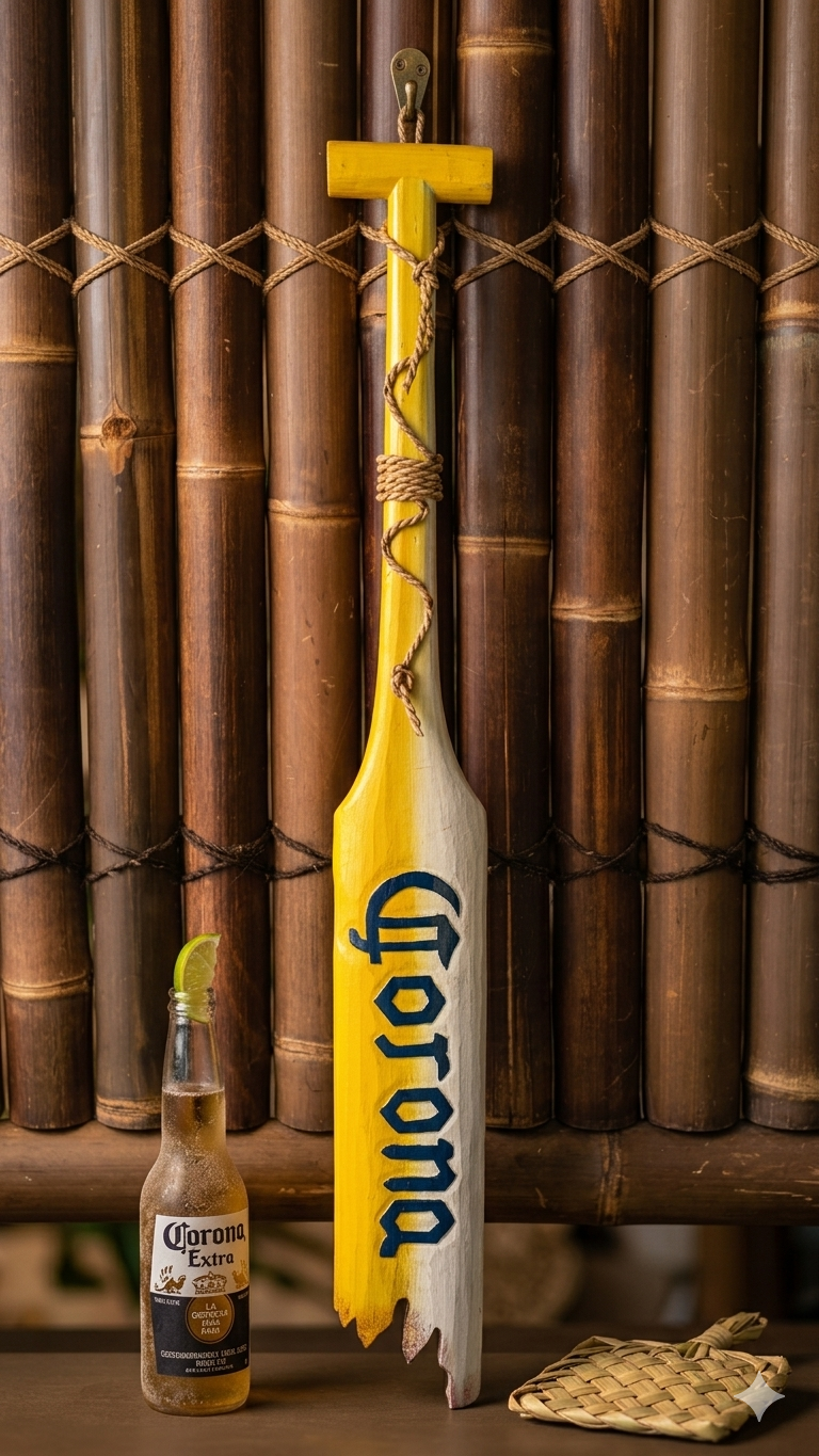 Planche déco Corona — pagaie peinte à la main
